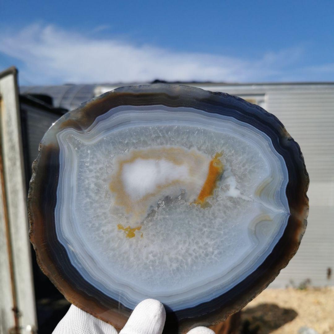 スライスアゲート　874　瑪瑙　鑑賞石　石　置物　オブジェ　インテリア