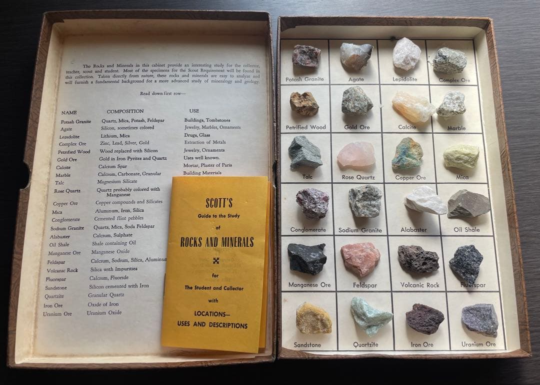 1960年代 ヴィンテージ鉱物標本セット 冊子付き アメリカ製