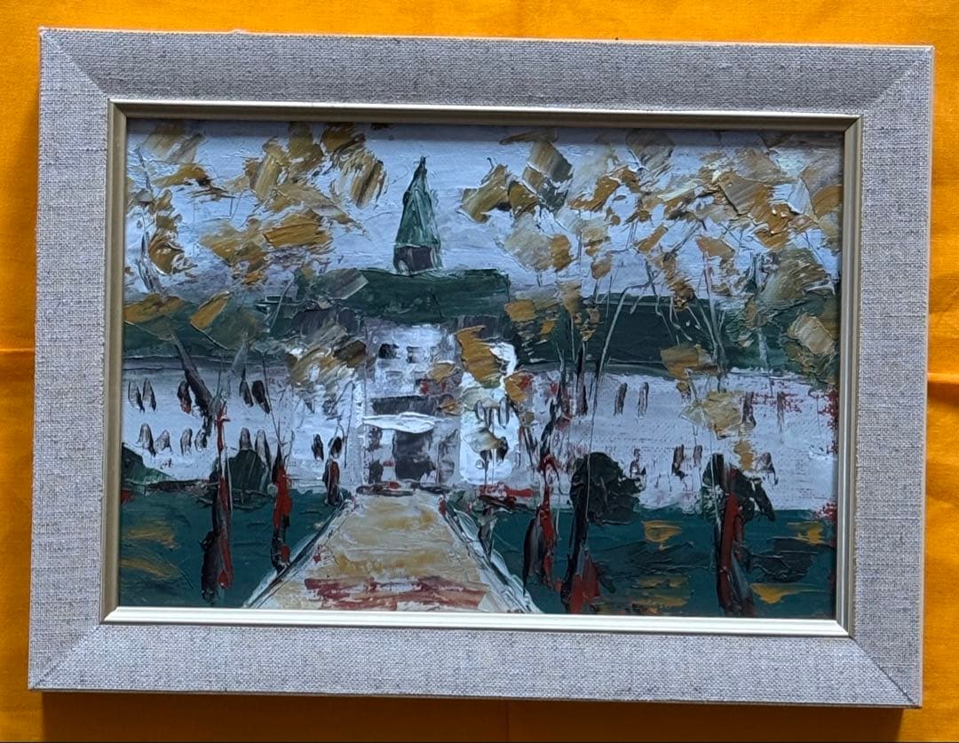 兼子敏文　油彩　「北大構内」　SMサイズ