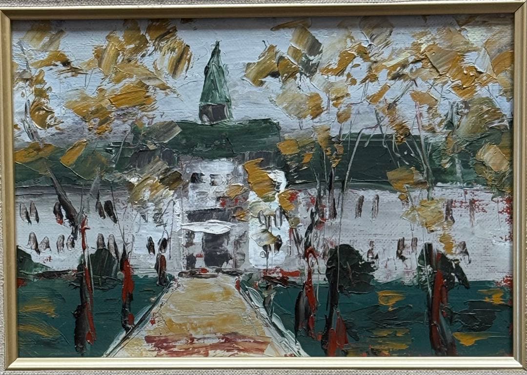 兼子敏文　油彩　「北大構内」　SMサイズ