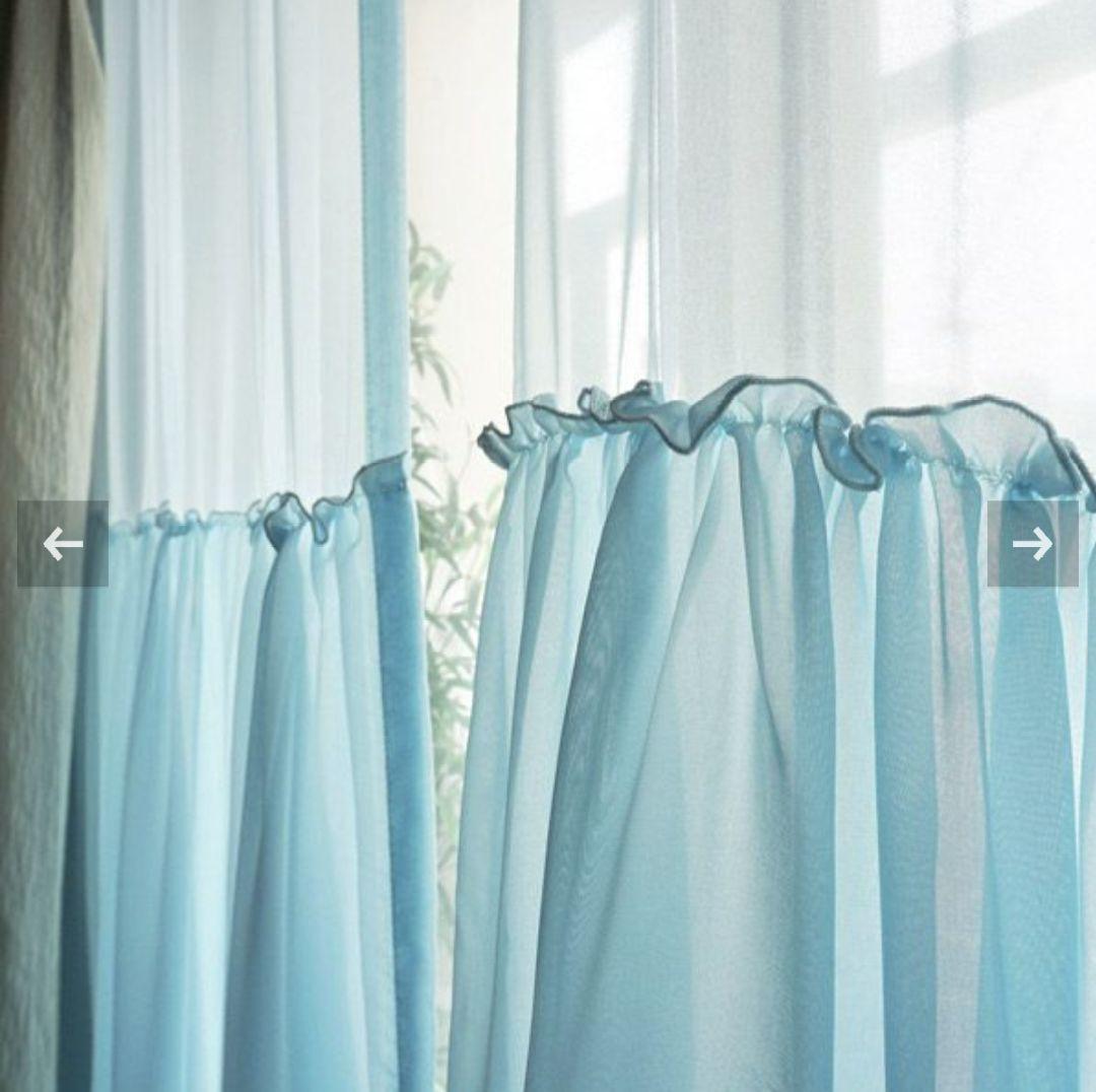 レースカーテン　フリル　姫系　2枚1組