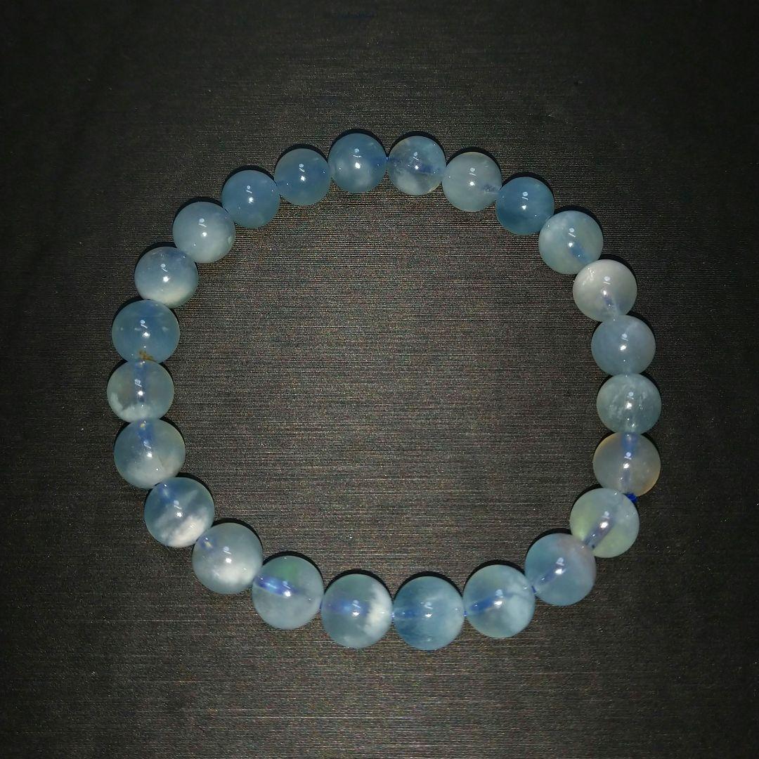 【希少,珍品】バイカラーアクアマリン　ブレスレット　小粒　天然　誕生石
