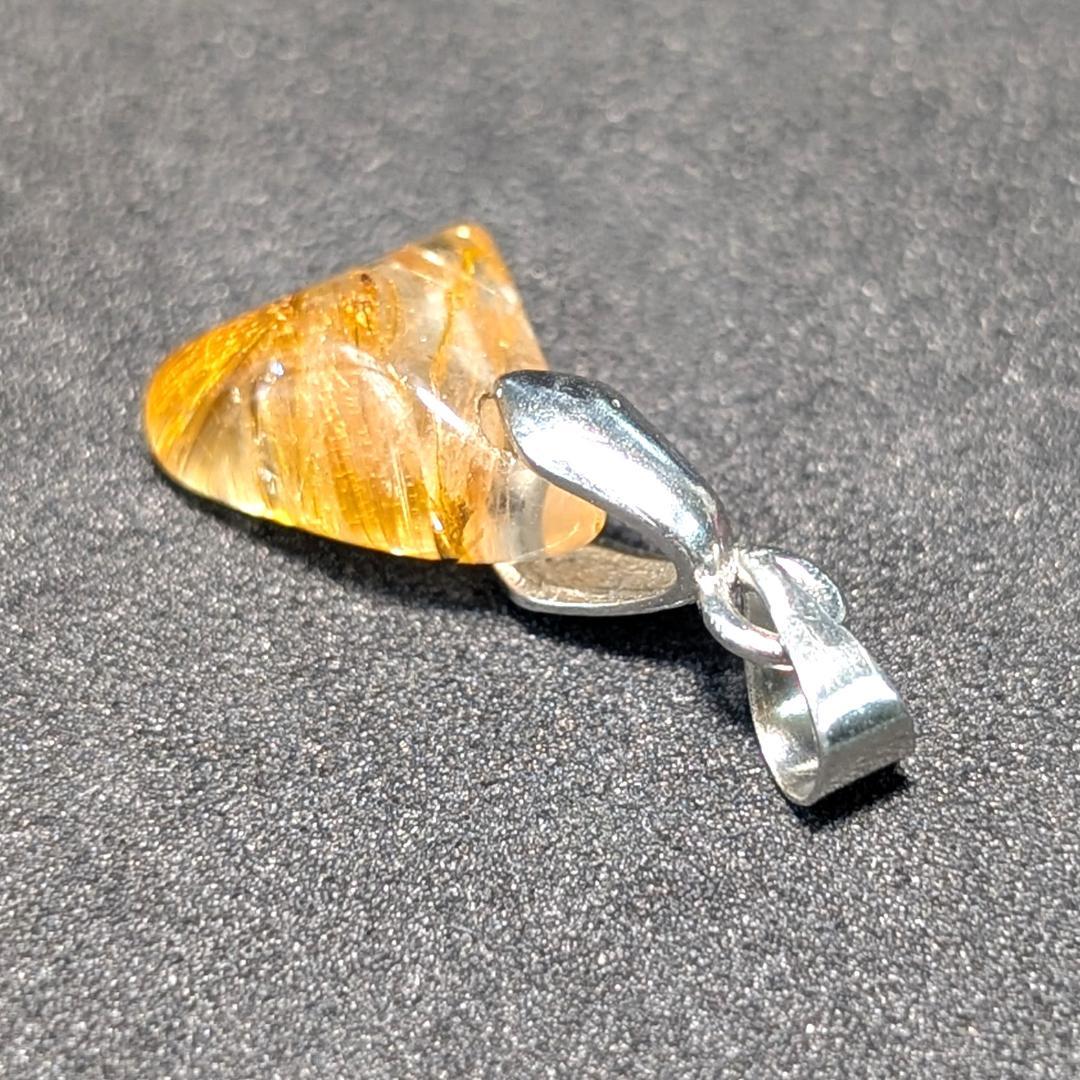 一点物【虎目針のインパクト】タイガータイチンルチルペンダント チェーン付