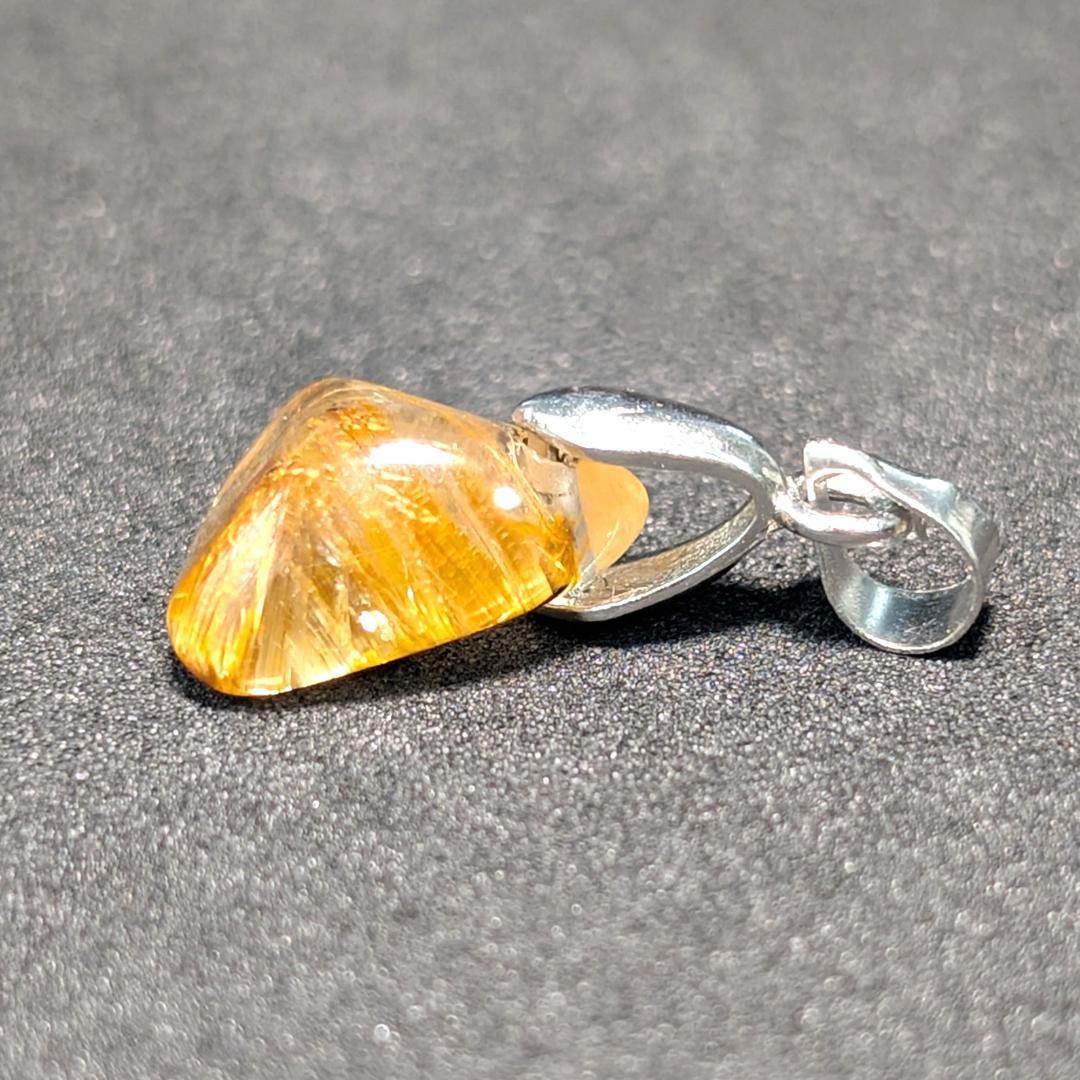 一点物【虎目針のインパクト】タイガータイチンルチルペンダント チェーン付