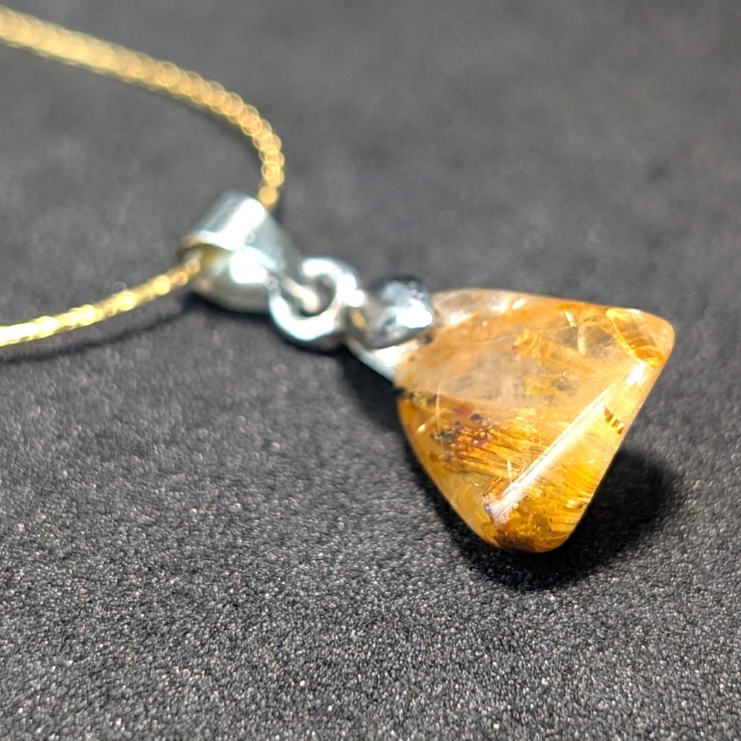 一点物【虎目針のインパクト】タイガータイチンルチルペンダント チェーン付