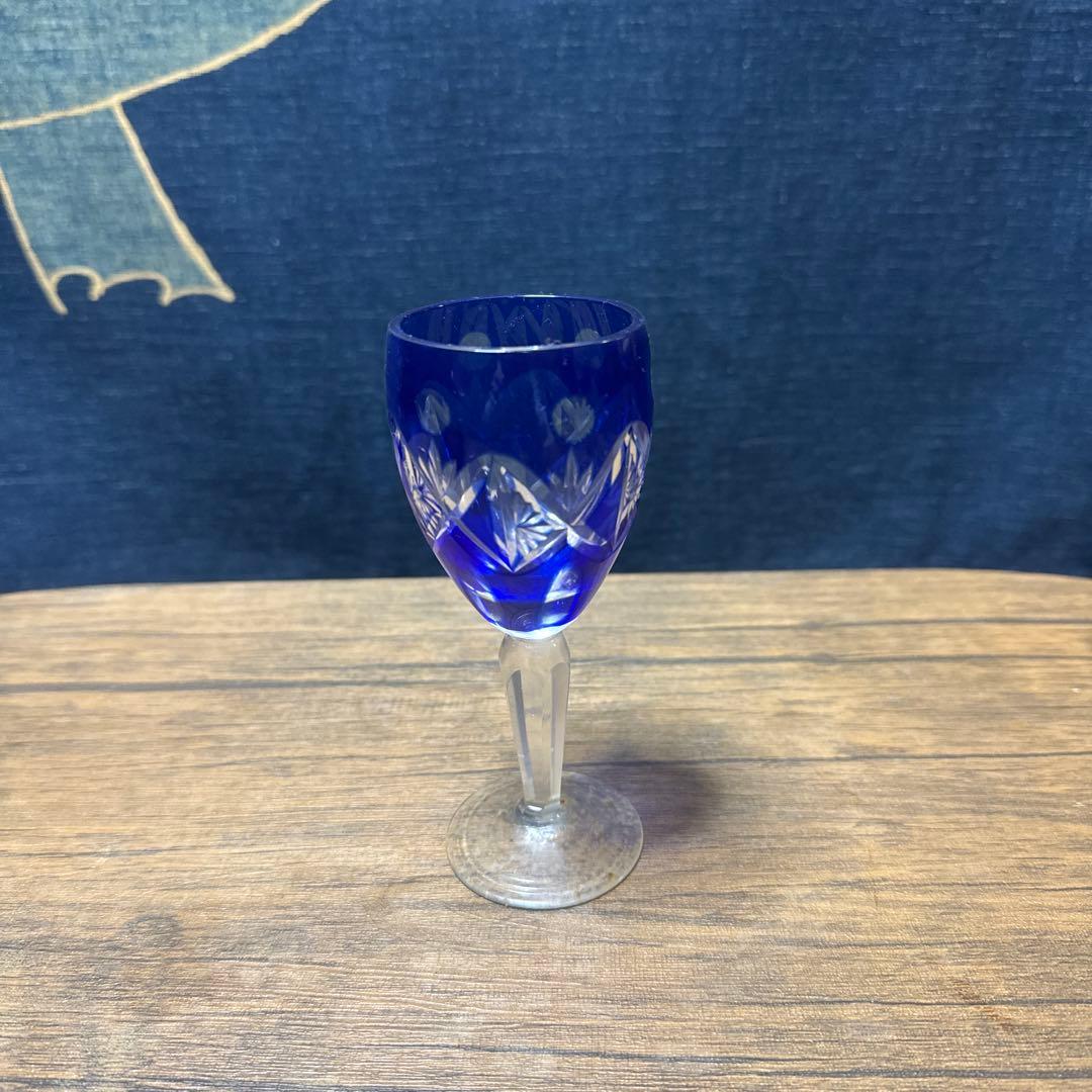 コバルトブルー デキャンタとショットグラスセット
