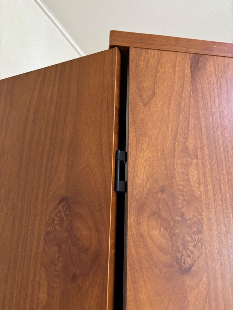 木目調 洋服タンス 2ドア 引き出し付き