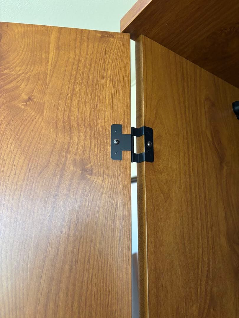 木目調 洋服タンス 2ドア 引き出し付き