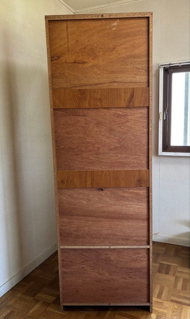 木目調 洋服タンス 2ドア 引き出し付き