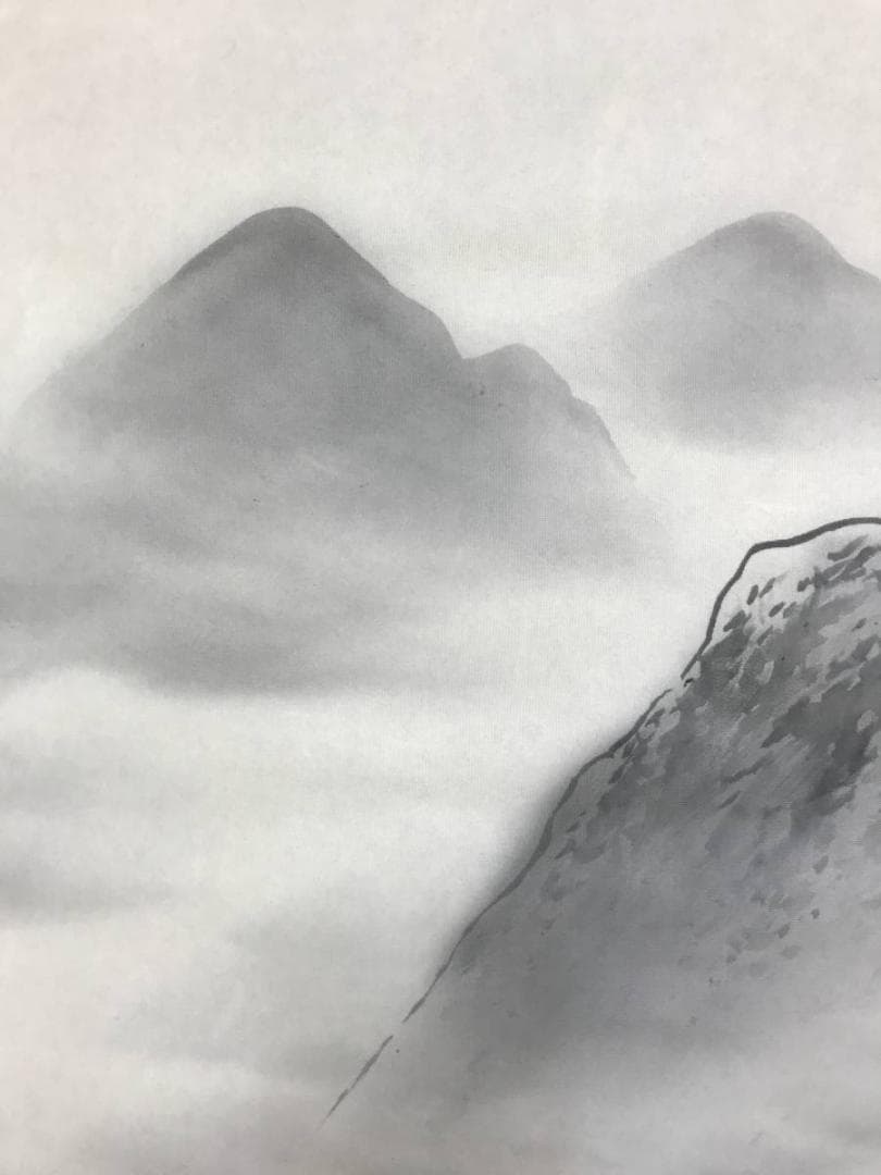 真作/桑原光風/山水漁夫図/山水図/釣人図/掛軸☆宝船☆AE-320