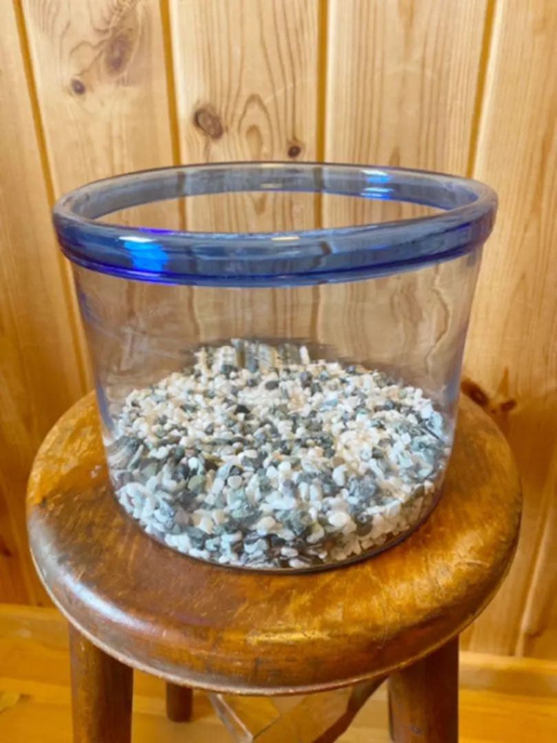 180 レトロ金魚鉢　ゆらゆらガラス　ガラス鉢　金魚鉢　気泡ガラス　骨董　円柱