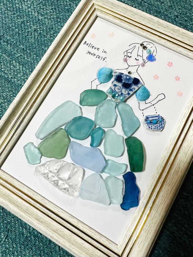 シーグラスアート✨自分を信じて✨