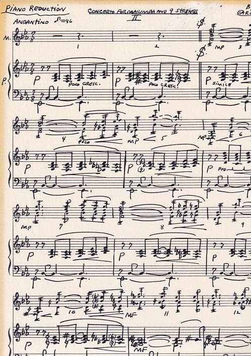 マリンバ楽譜　E.ハッチ / MAR.と９台の弦楽のため　希少価値大