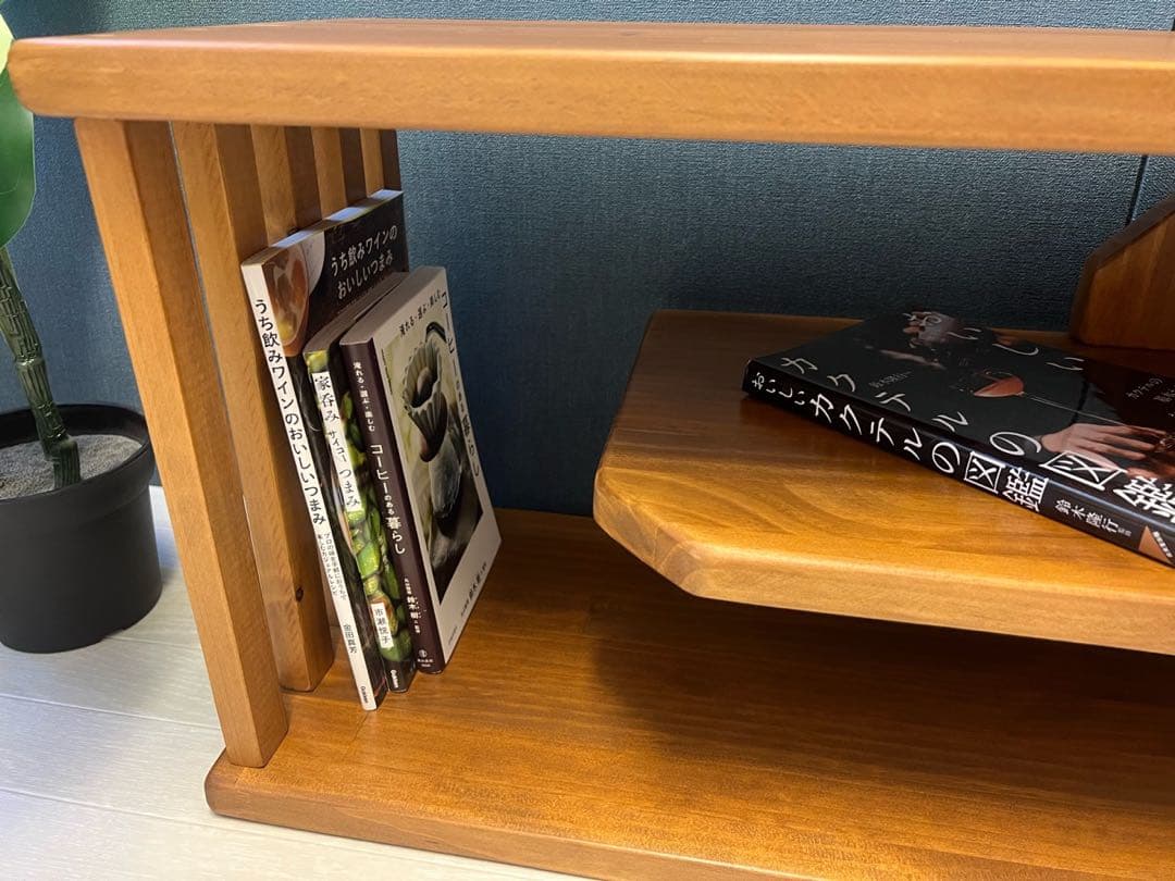 【送料無料】 テレビボード 棚板付き 縦格子型 シェルフ オーク 120cm