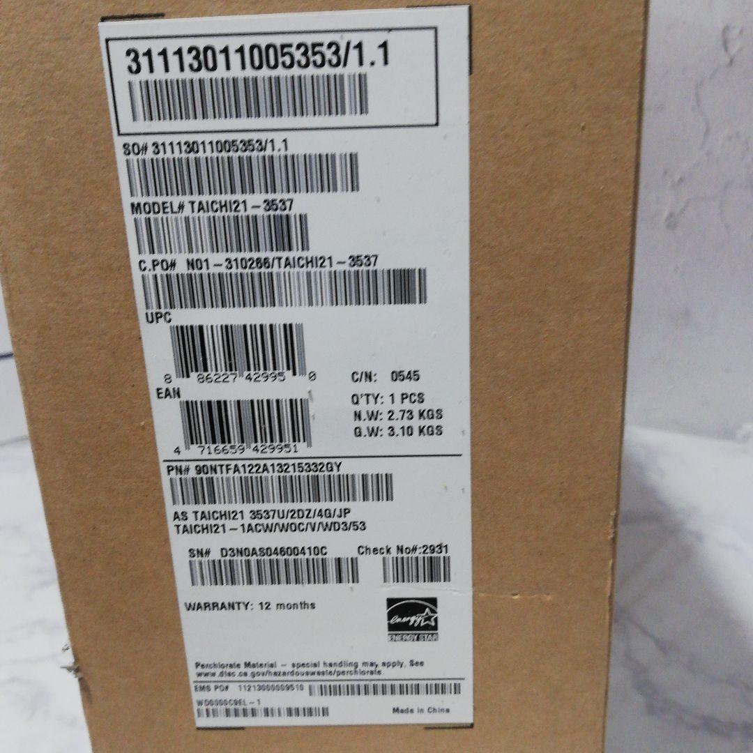 ①新品未開封 ASUS エイスース TAICHI21-3537 ノートPC