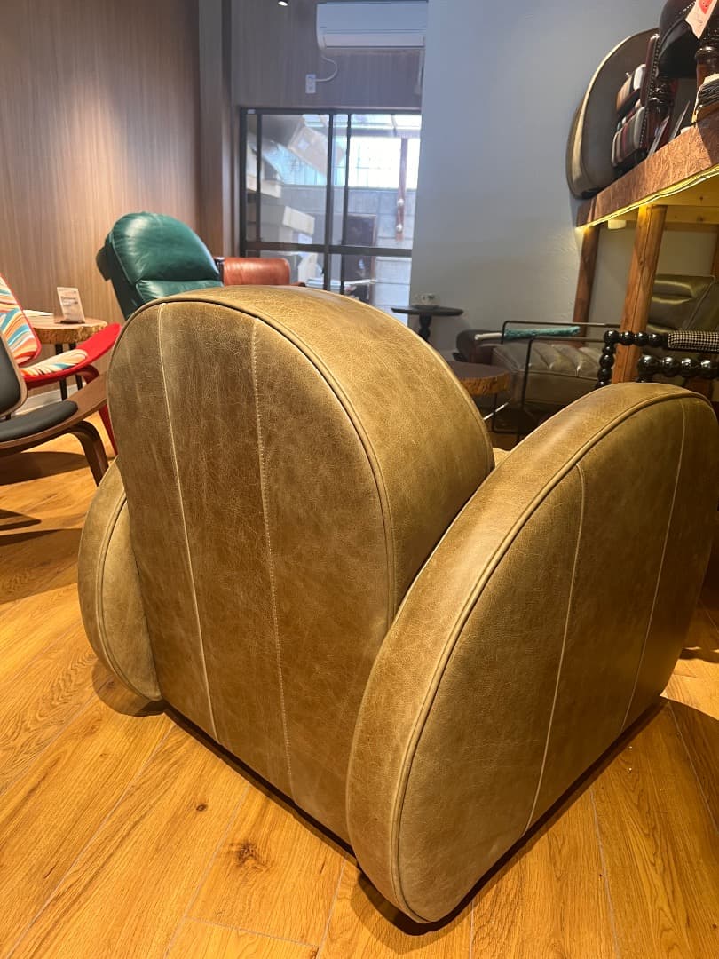 レザー風アームチェア　本革　２点セット