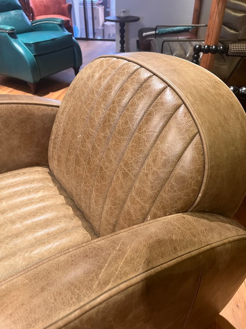 レザー風アームチェア　本革　２点セット