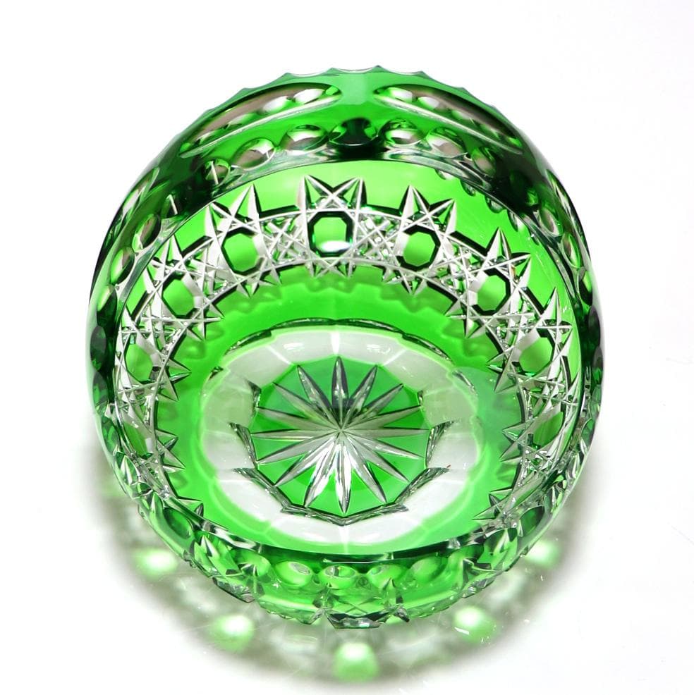 オールド・バカラ 23cm 1.1kg 特大サイズ ディアマン・ピエーリー 緑色