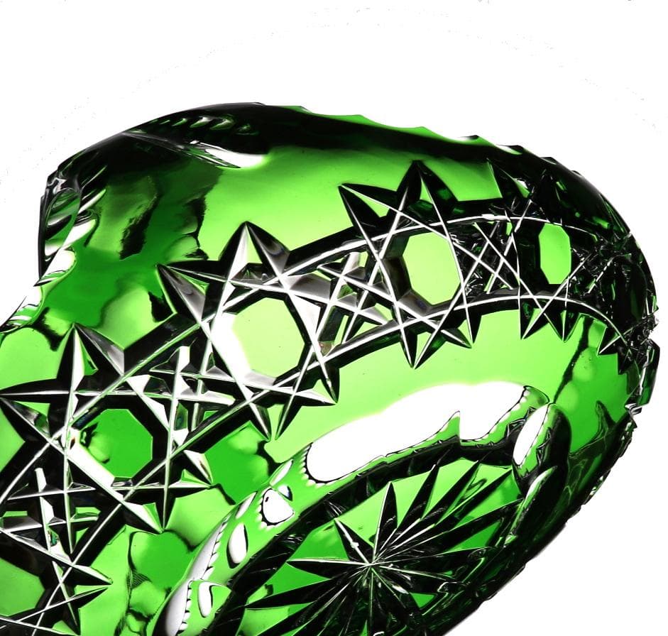 オールド・バカラ 23cm 1.1kg 特大サイズ ディアマン・ピエーリー 緑色