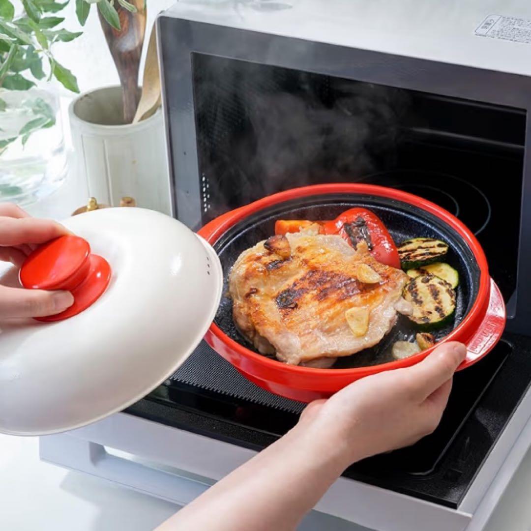 新品未使用 レンジメートプロ 赤 レシピ本付き RANGEMATE PRO