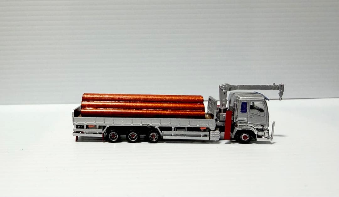 ★積荷付★いすゞギガ４軸低床平荷台トラック 後輪３軸　トレーラー