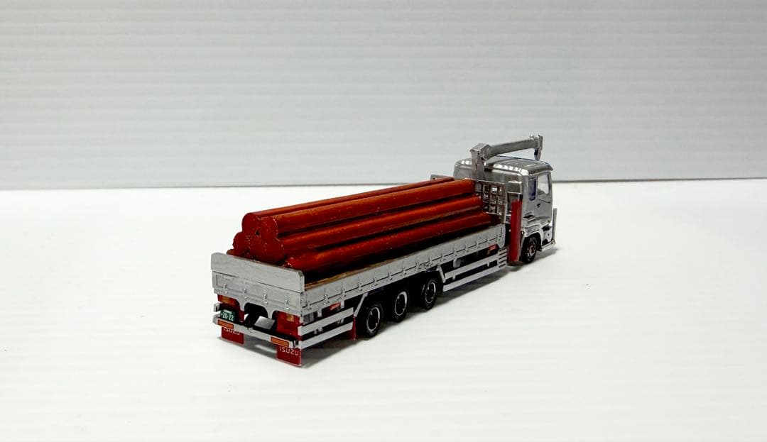 ★積荷付★いすゞギガ４軸低床平荷台トラック 後輪３軸　トレーラー