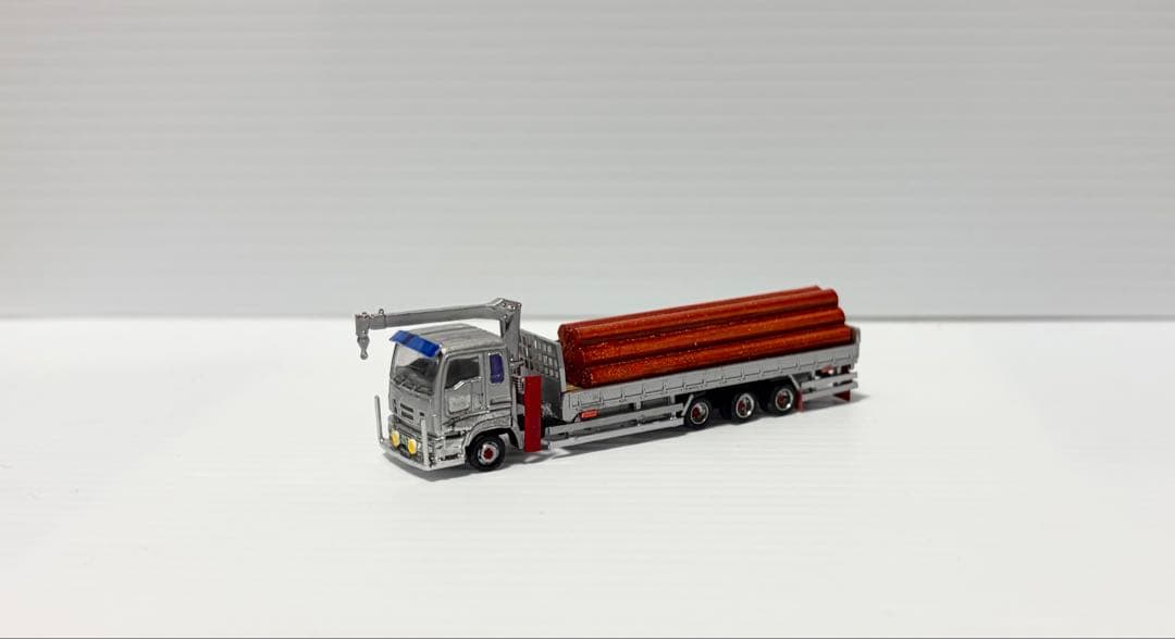 ★積荷付★いすゞギガ４軸低床平荷台トラック 後輪３軸　トレーラー