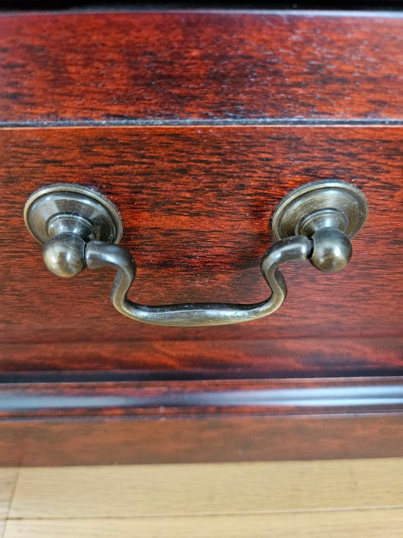 木製ガラス扉本棚 ダークブラウン