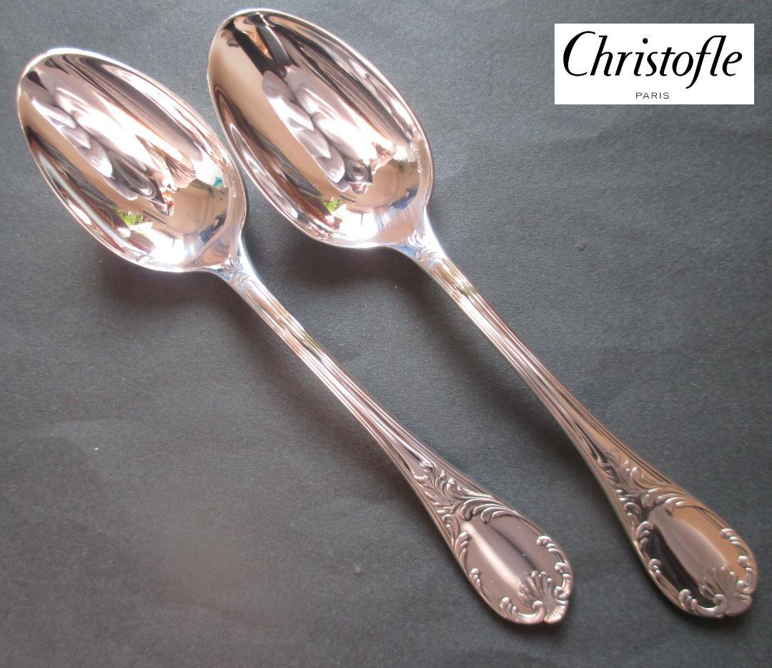 未使用☆仏蘭西高級銀器クリストフルシルバー コーヒースプーン2本セット　マルリー