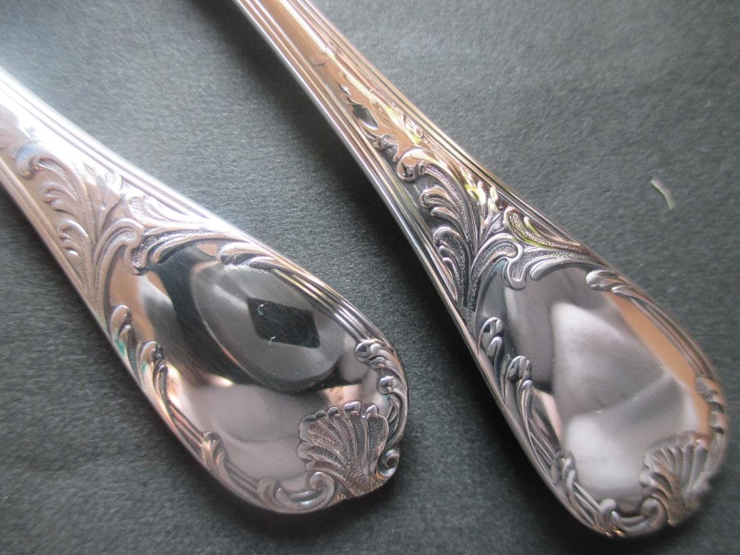 未使用☆仏蘭西高級銀器クリストフルシルバー コーヒースプーン2本セット　マルリー