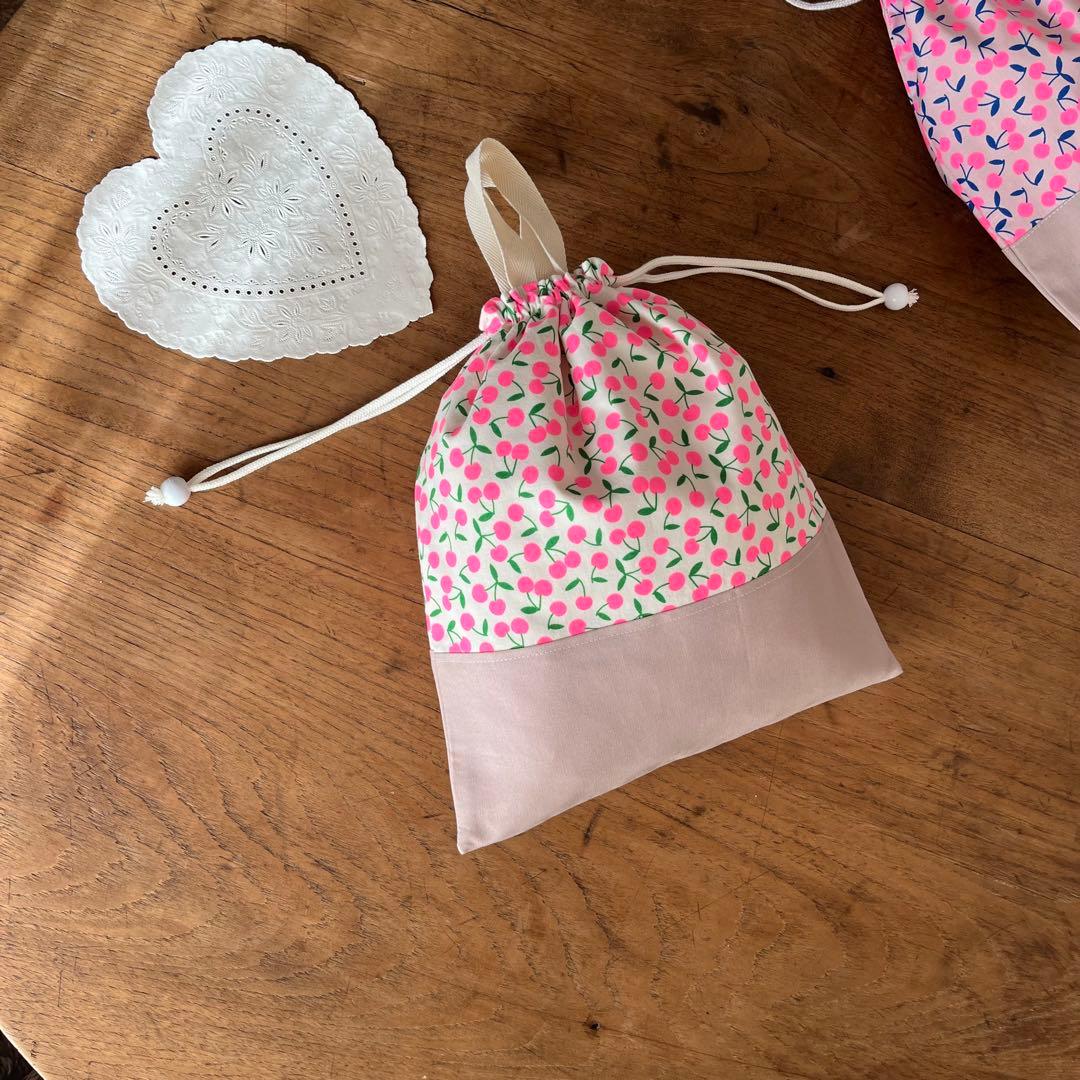 入園入学3点セット♡レッスンバッグ　体操服入れ　女の子♡上靴入れ♡ネームタグ付き