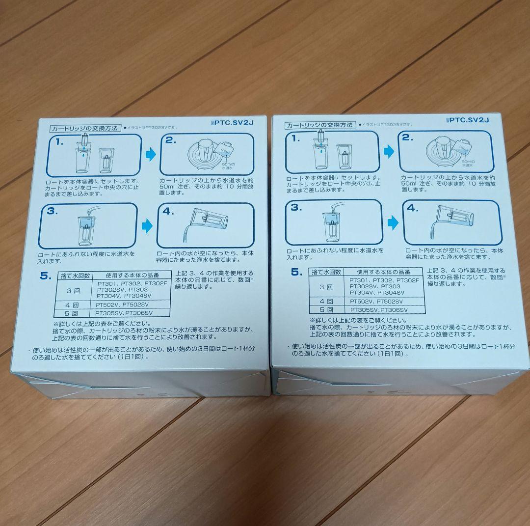 トレビーノ ポット型浄水器 交換用カートリッジ PTC.SV2J　2個入り×2箱