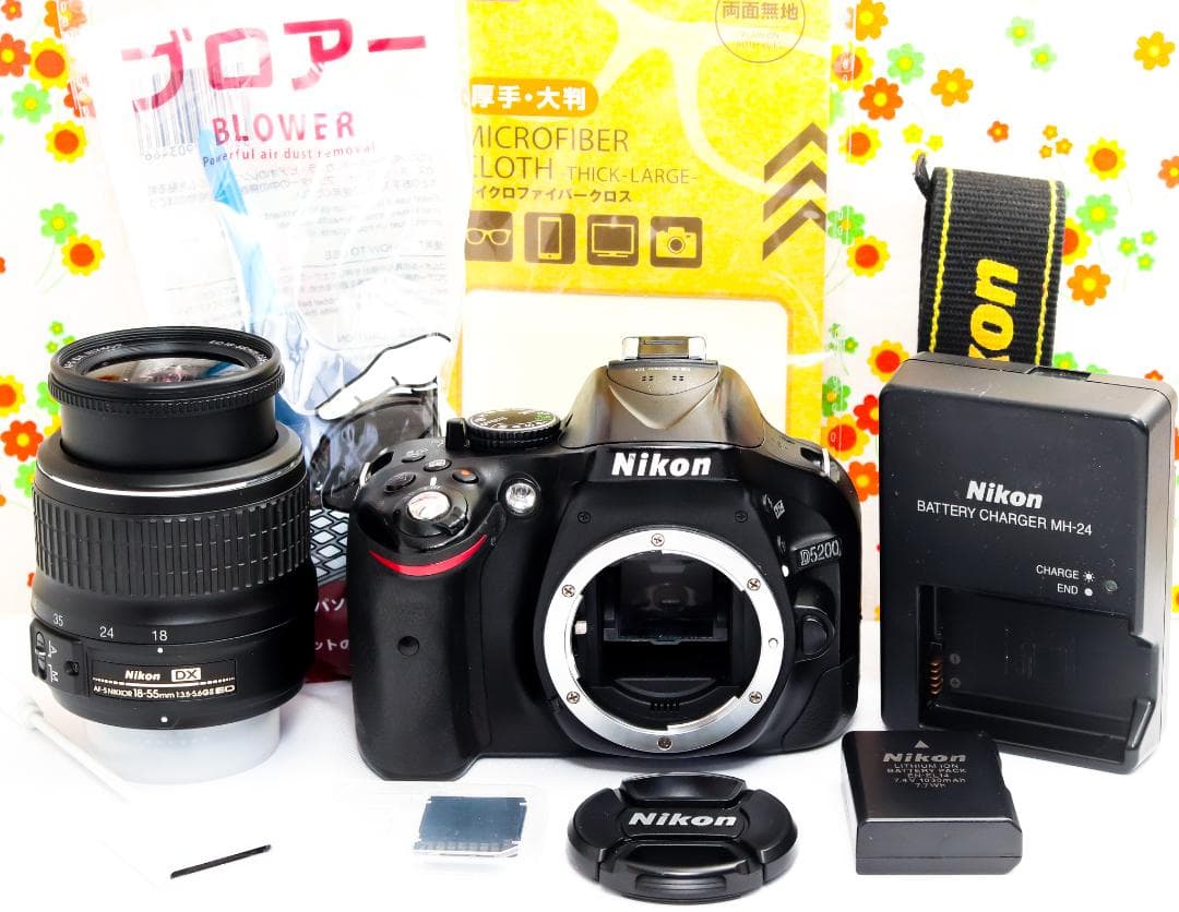 ニコン Nikon D5200☆高画質一眼レフ☆スマホ転送可☆動画撮影可！
