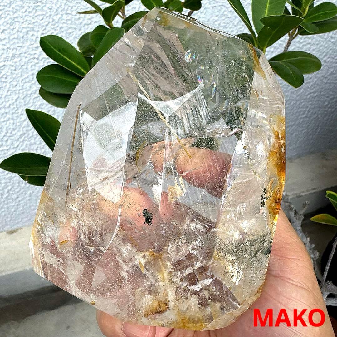 M1784☆ガーデンルチルクォーツ原石1.0Kg☆マニハール産☆N50203-A