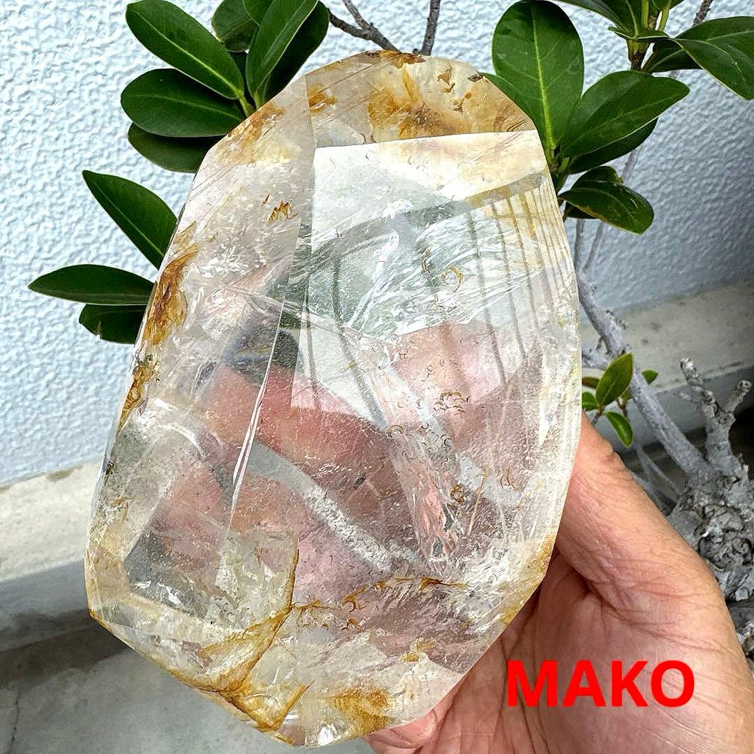 M1784☆ガーデンルチルクォーツ原石1.0Kg☆マニハール産☆N50203-A