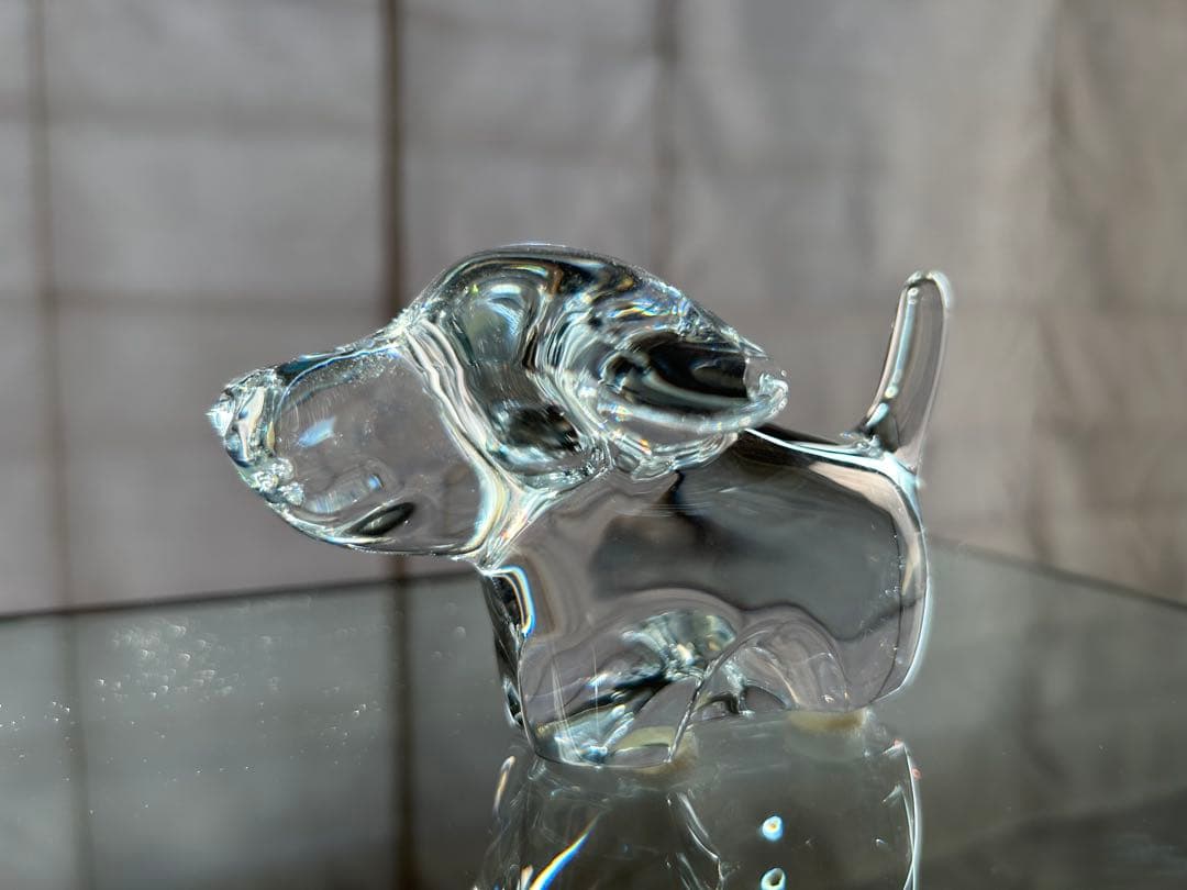 バカラ Baccarat クリスタル ミニマルズ 犬 置物