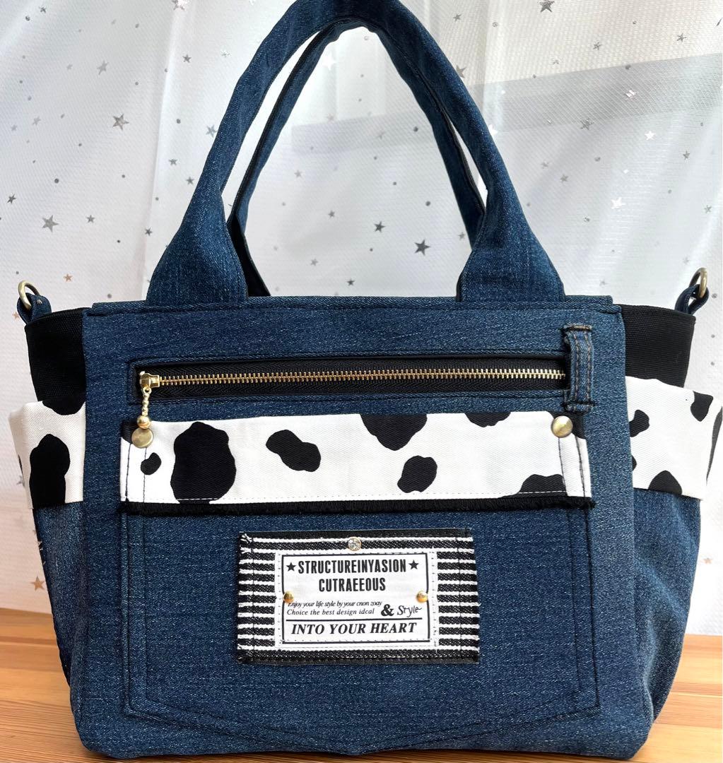 デニムリメイクバッグ（L）No.800☆ハンドバッグ　マザーズバッグ