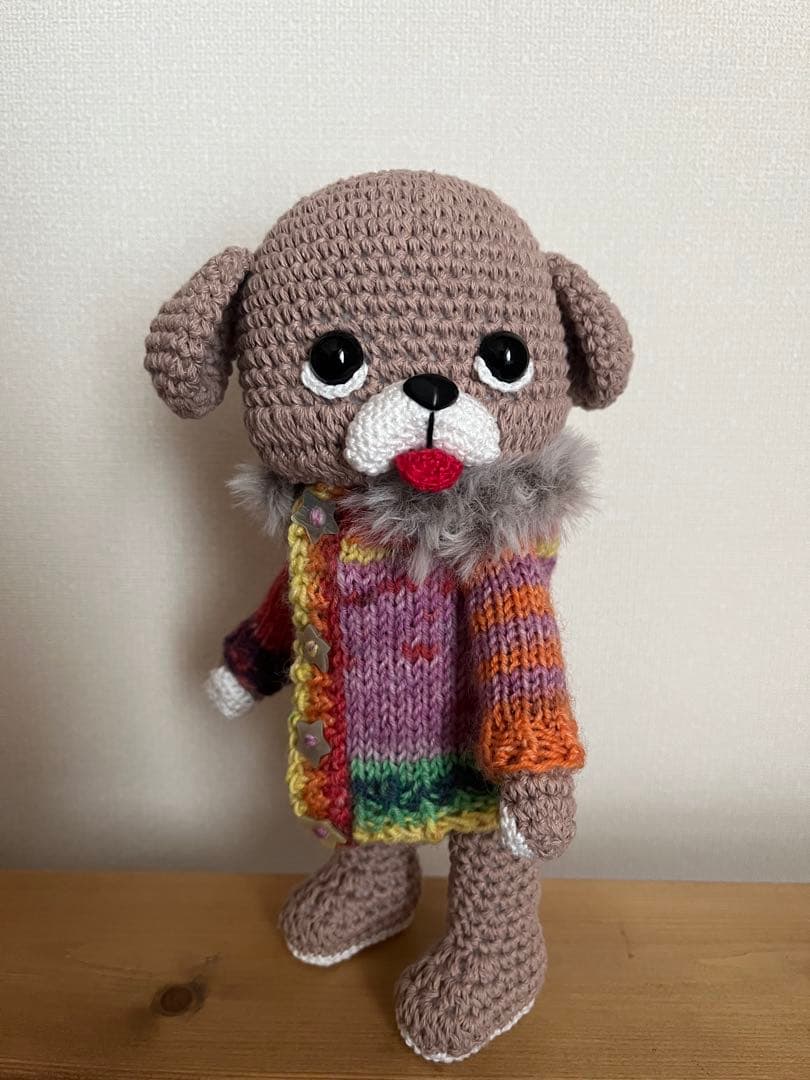 ハンドメイド あみぐるみ　犬のあみぐるみ　ビックモタポさん22cm ⑩