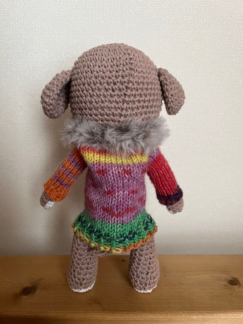 ハンドメイド あみぐるみ　犬のあみぐるみ　ビックモタポさん22cm ⑩