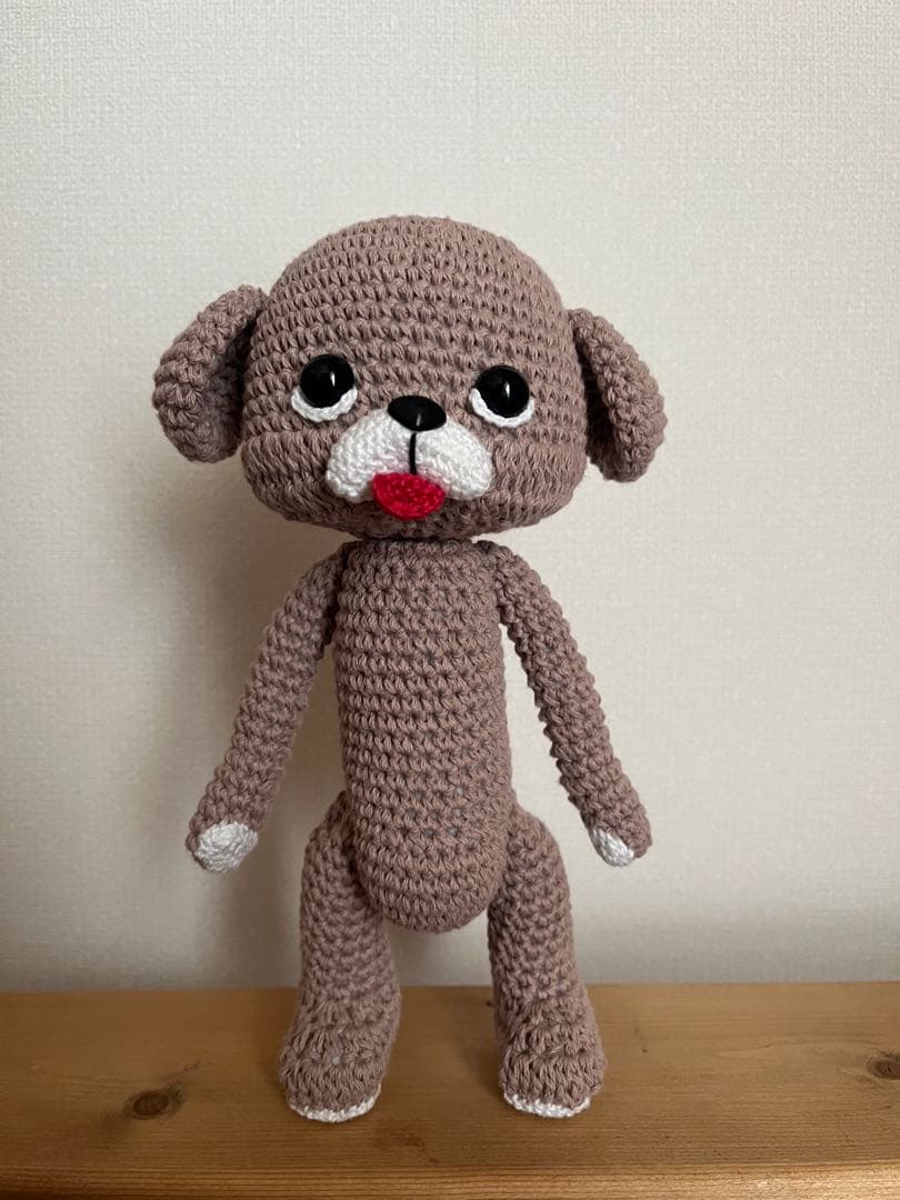 ハンドメイド あみぐるみ　犬のあみぐるみ　ビックモタポさん22cm ⑩
