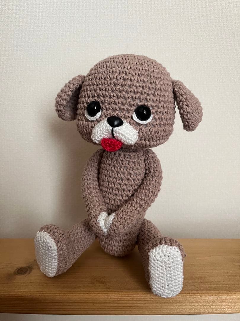 ハンドメイド あみぐるみ　犬のあみぐるみ　ビックモタポさん22cm ⑩