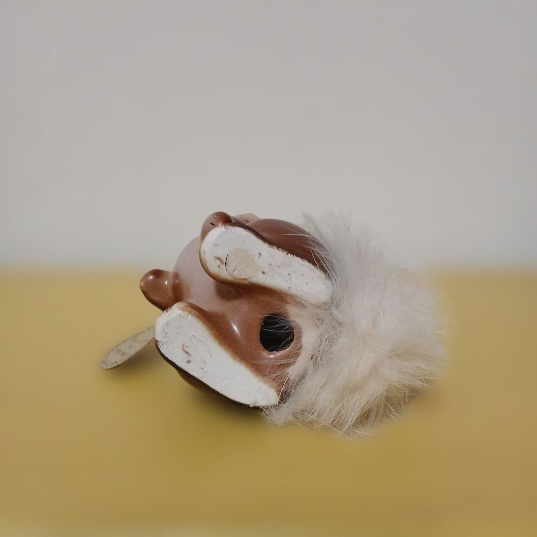 昭和レトロ　ウサギ　茶　陶器　置物