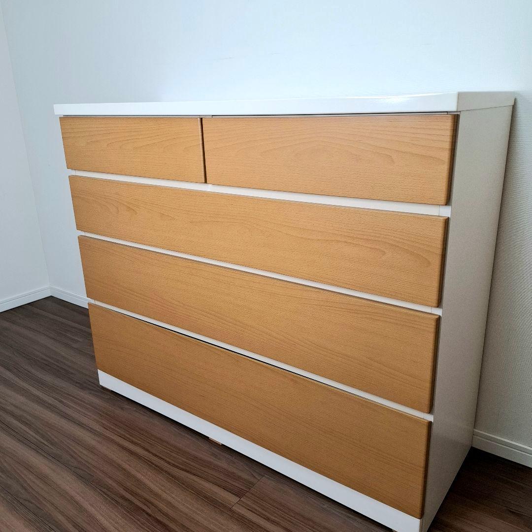 ✨送料込 ニトリ チェスト タンス 収納 ナチュラルブラウン ホワイト 大容量