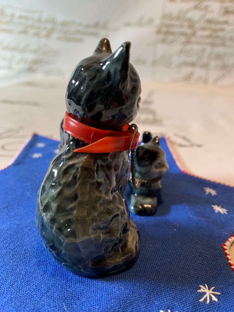 ゲーベル人形　西ドイツ製　陶器置物　レアな可愛い親子3匹セットの猫ちゃん！