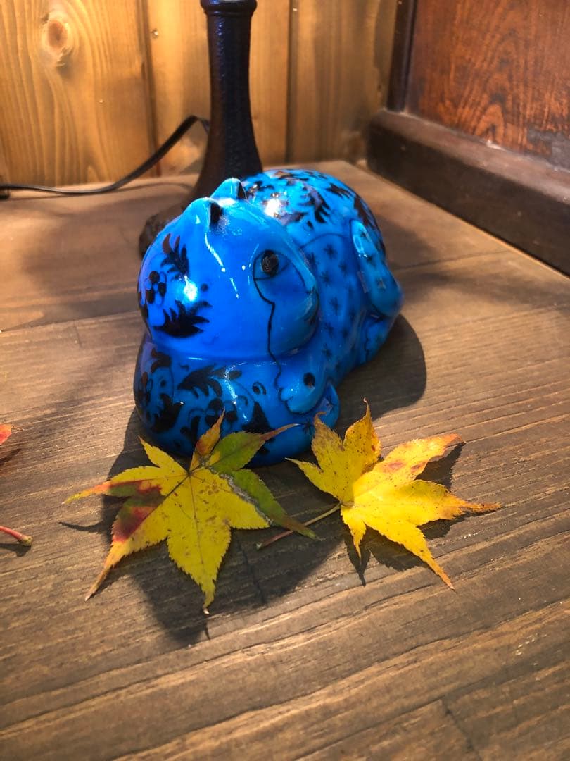 エキゾチックな青い猫、縁起物、招き猫、陶器人形、置物、スピリチュアル