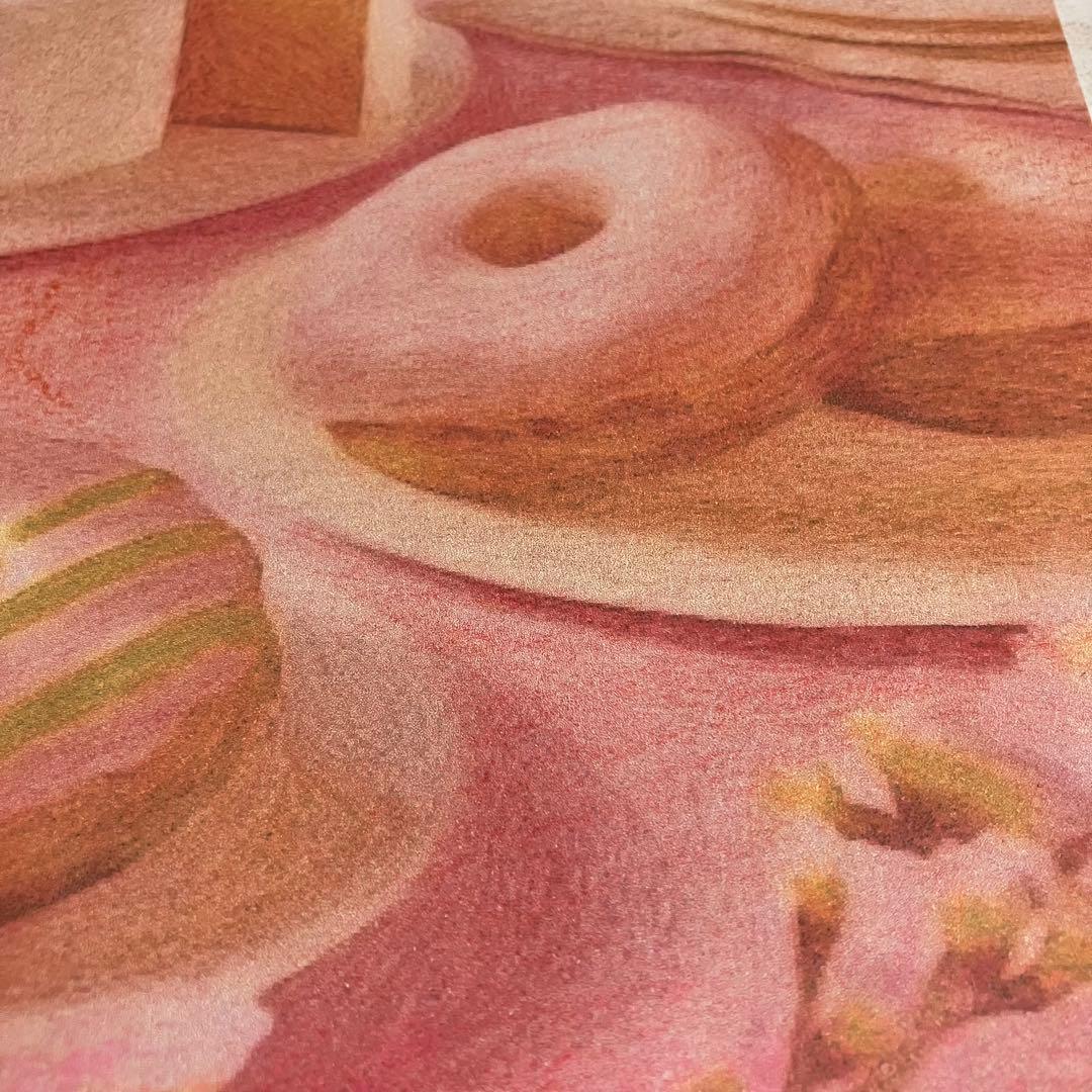 スイーツアート4 パステル画　額縁寸法32.7㎝×24.0㎝×1.5㎝