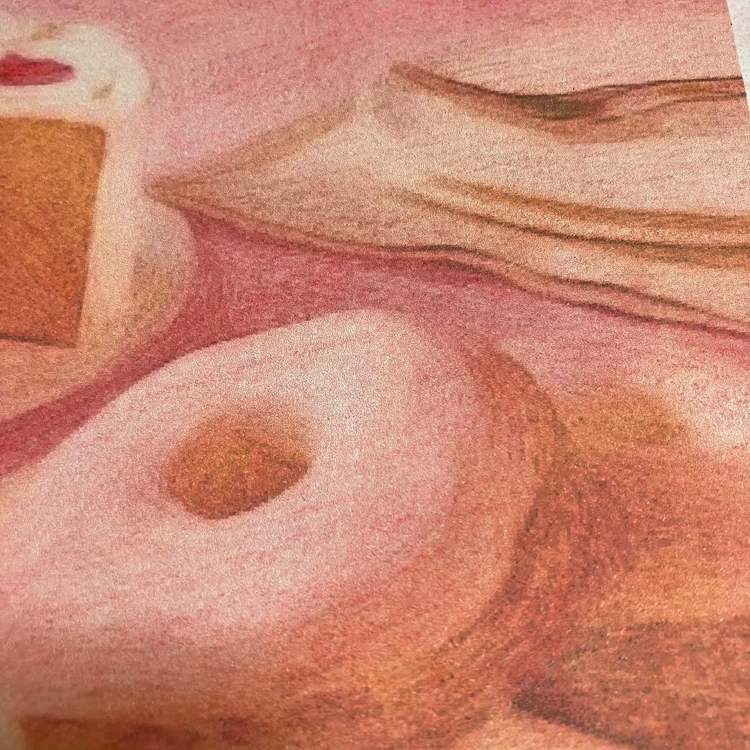 スイーツアート4 パステル画　額縁寸法32.7㎝×24.0㎝×1.5㎝