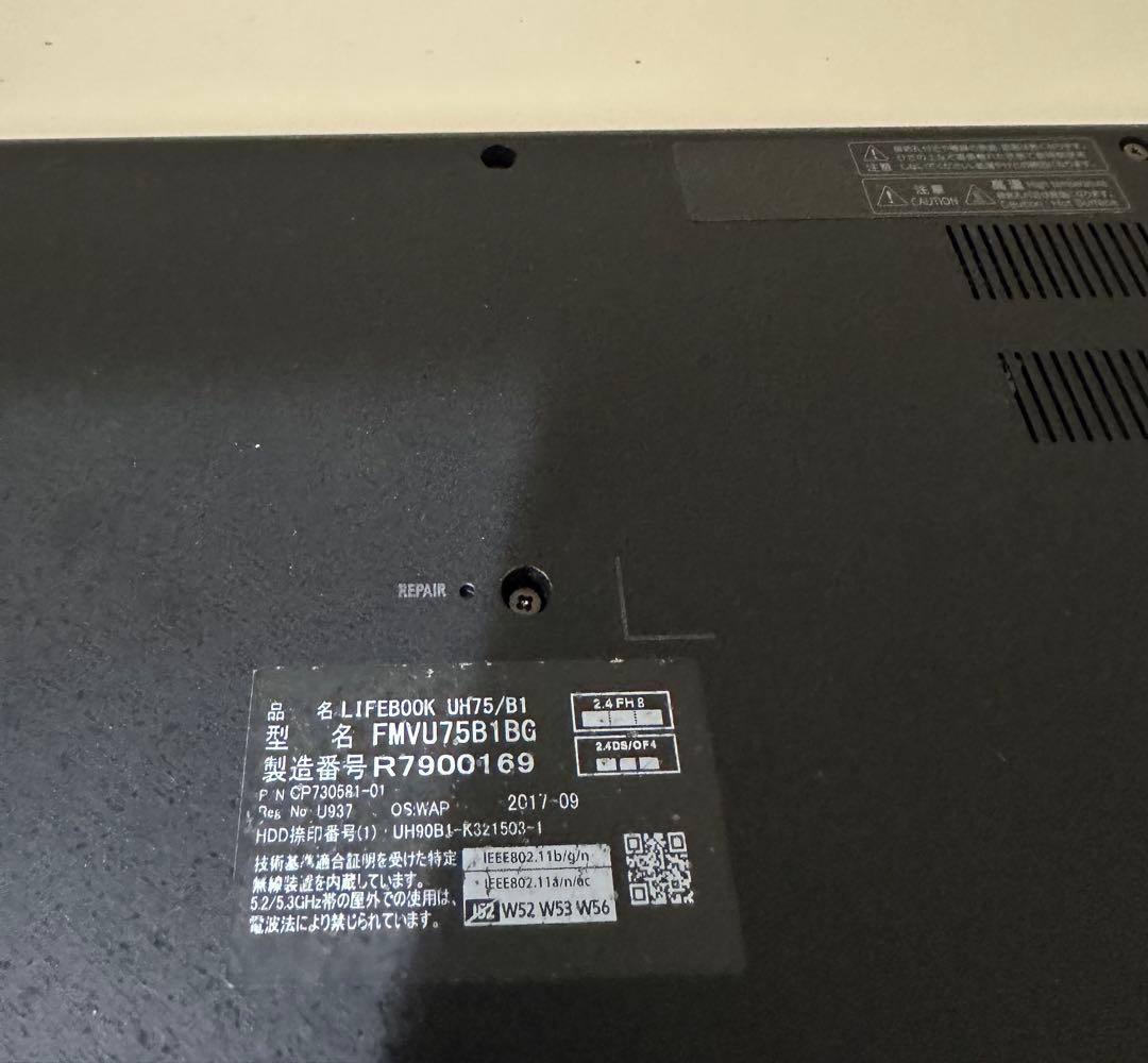 LIFEBOOK UH75／B1 i5第7世代SSD128Win11FHD