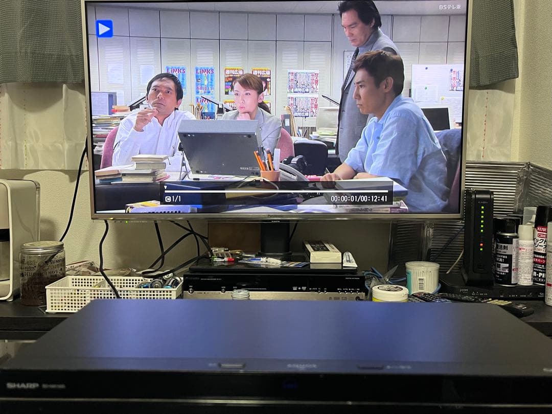 リモコン付　1TB 2番組録画　シャープ　BDレコーダー　BDーNW1200