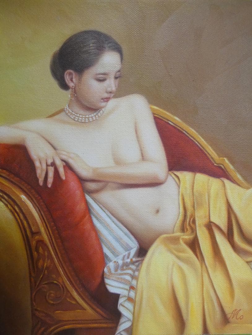 絵画 油絵　森本草介「裸婦」 サインF6サイズ額装済み 肉筆手描き